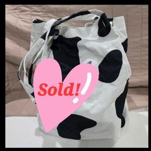 Cow Print Black And White Tote Bag
